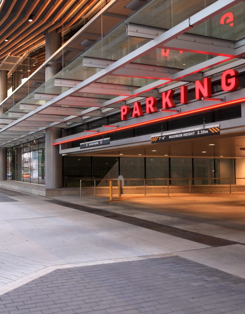 professional parking garage entrance